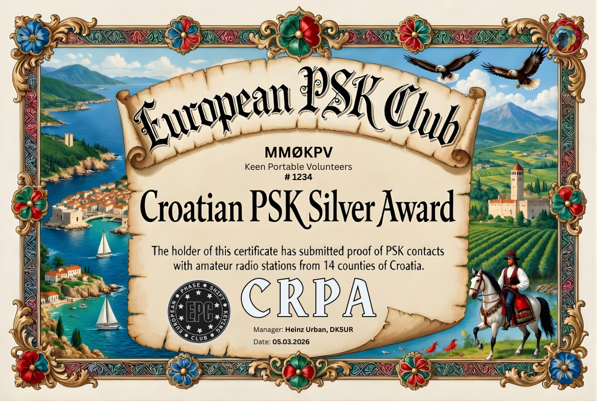 Croatian PSK Silver Award certificate